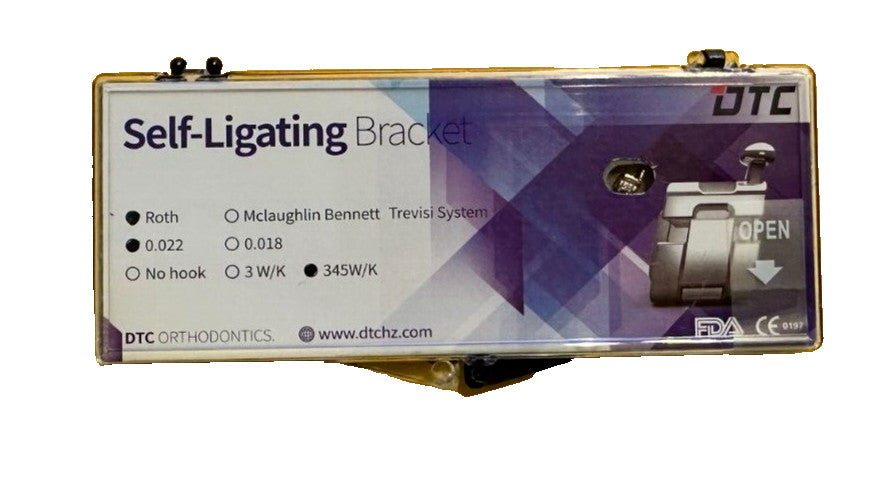 FDA  Self-ligating mini Roth brackets, 345 with hooks.  0.022.  20/set