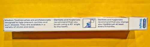 12 x WISDOM Toothbrush STRAIGHT ADULT SMALL  Pack of 12 units. UK made