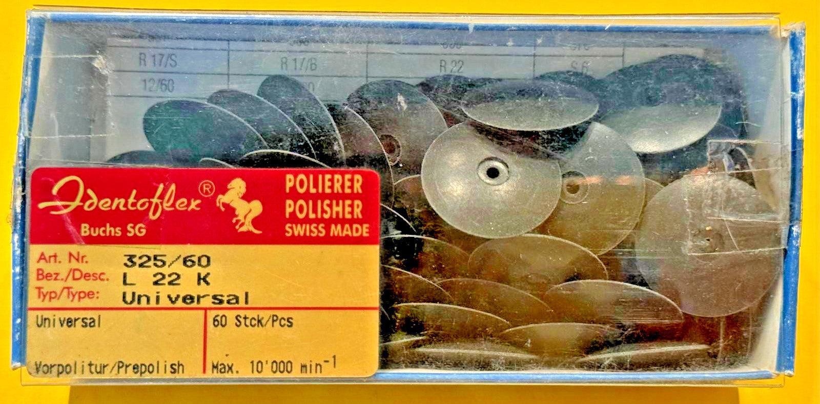 IDENTOFLEX UNIVERSAL MORGANA DISC PRE POLISHER 325/60 a KERR Company Swiss made