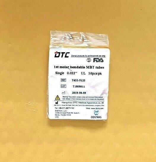FDA  1st molar non-convertible MBT bondable buccal tube   single 0.022" 100/PACK