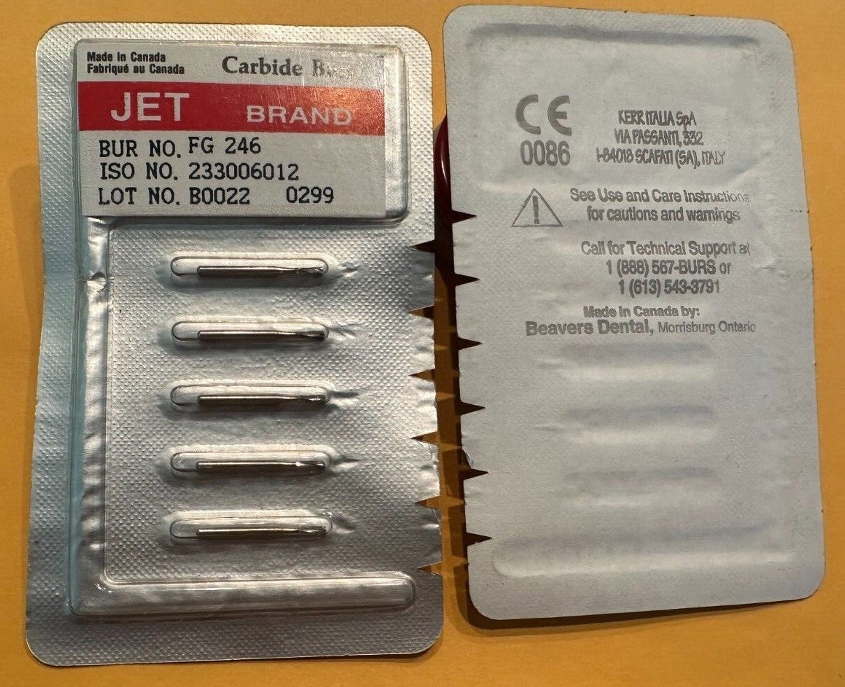 KERR JET Carbide Burs FG 246 Amalgam Prep. Made in Canada