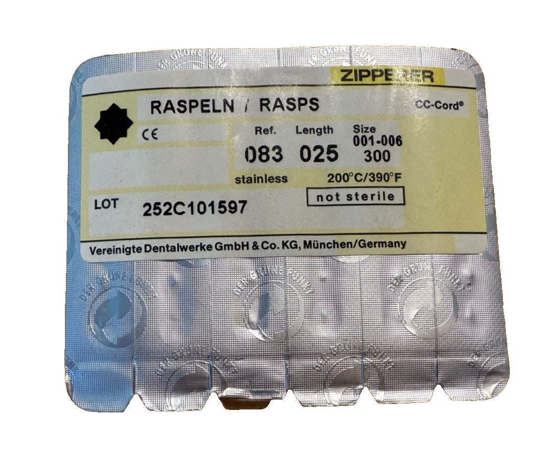 RAT TILE ENDO FILE assorted 25mm.   VDW CC-CORD 3 x 6/blister ( 18 files )
