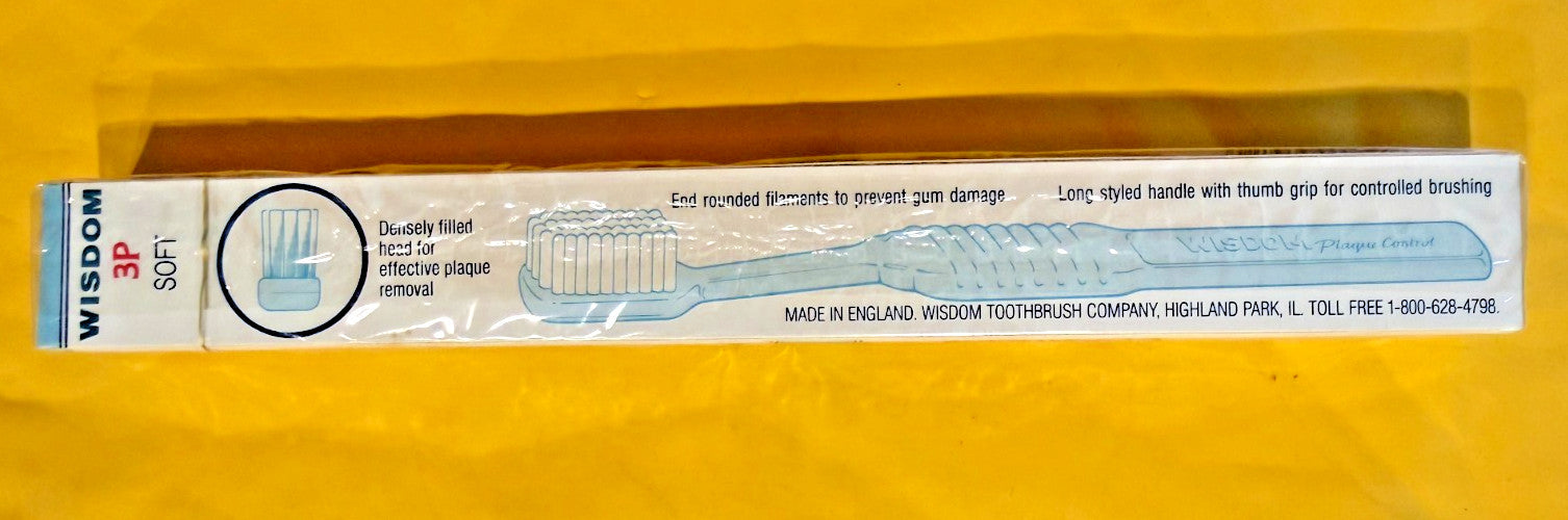 12 x WISDOM Toothbrush PLAQUE CONTROL 3P  Pack of 12 units. UK made