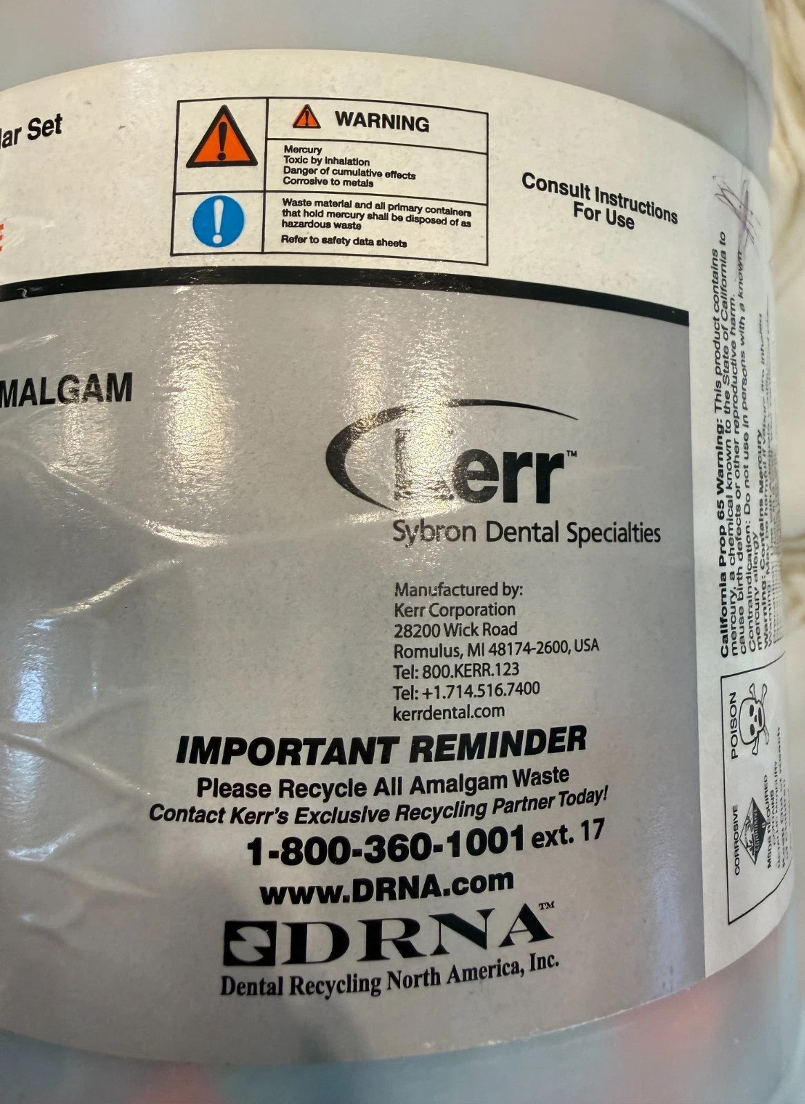 KERR ALLOY dental amalgam capsules 1 spill 400mg. OPEN BOX.  CONTOUR similar.
