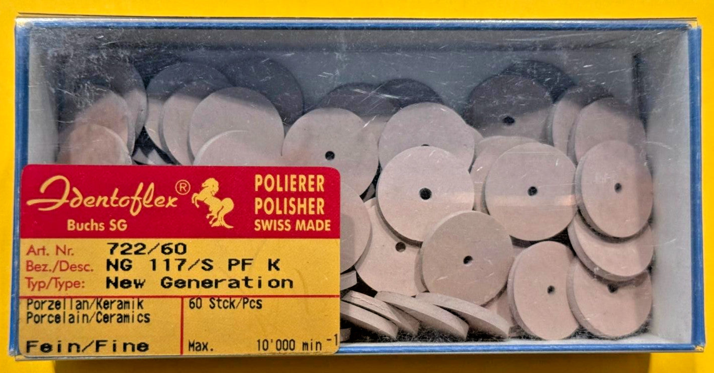 IDENTOFLEX PORCELAIN unmonted WHEEL FINE POLISHER 60 units.  A KERR Company