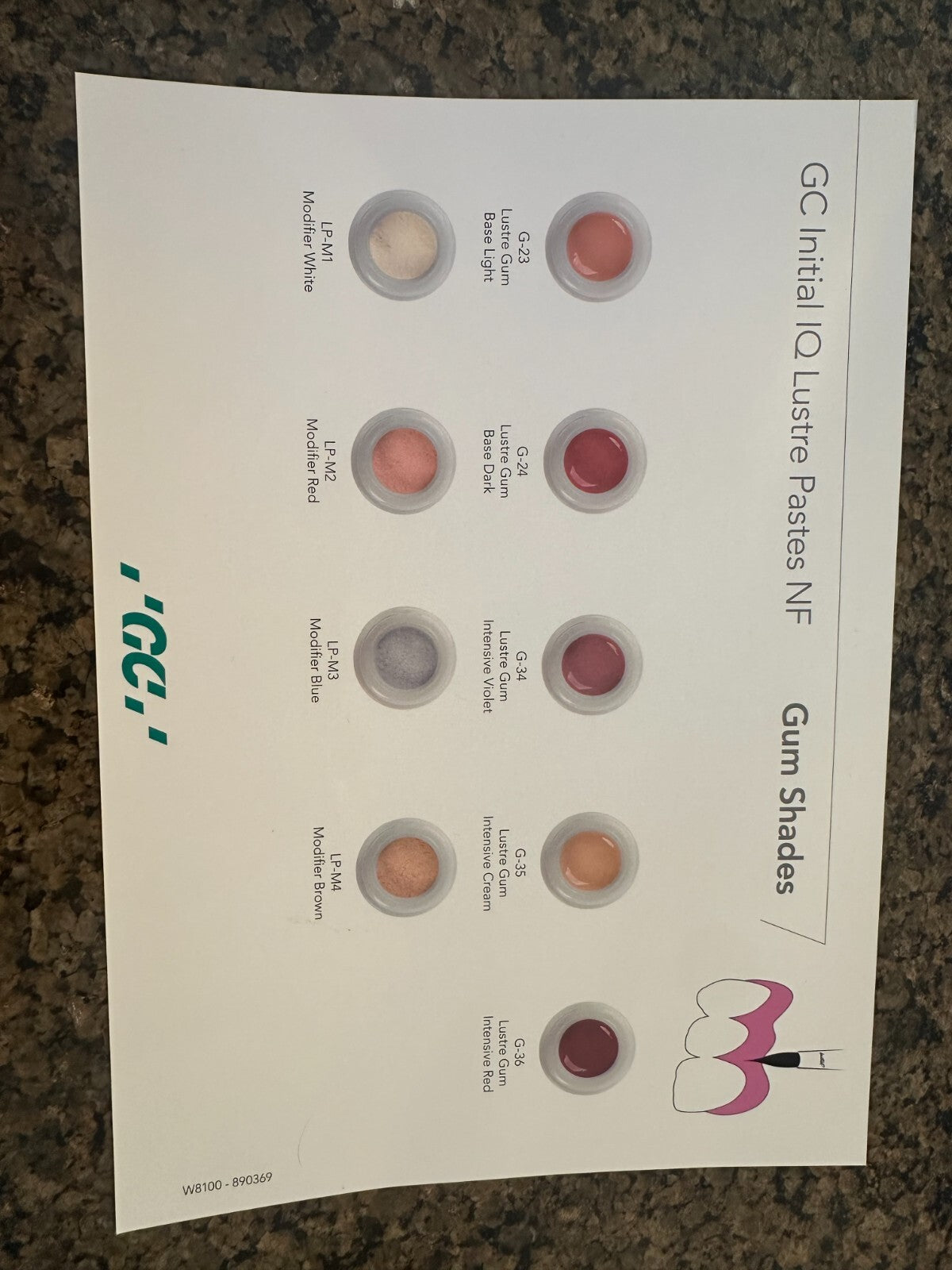 GC INITIAL IQ LUSTRE PASTE NF GUM SHADES 3grs.
