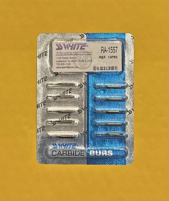 SS White Dental Carbide Burs   RA 1/2,  34,  557,  558,  1556,  1557.