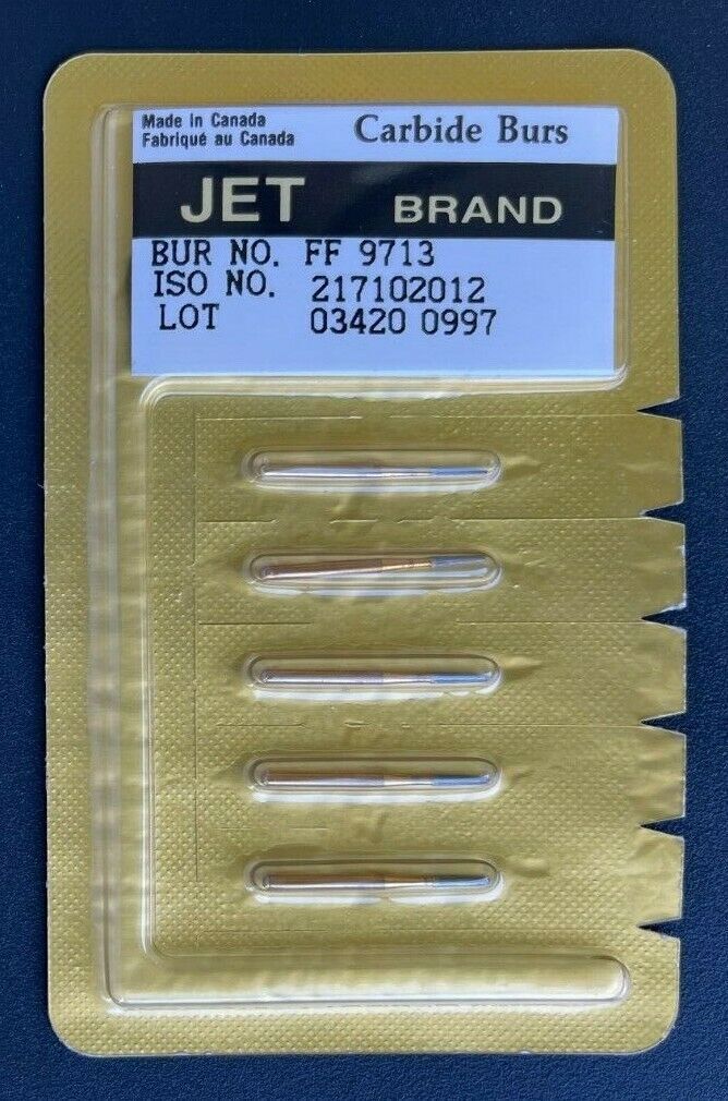 KERR JET TRIMMING & FINISHING DENTAL CARBIDE BURS 30 BLADES FF 9713 TAPER