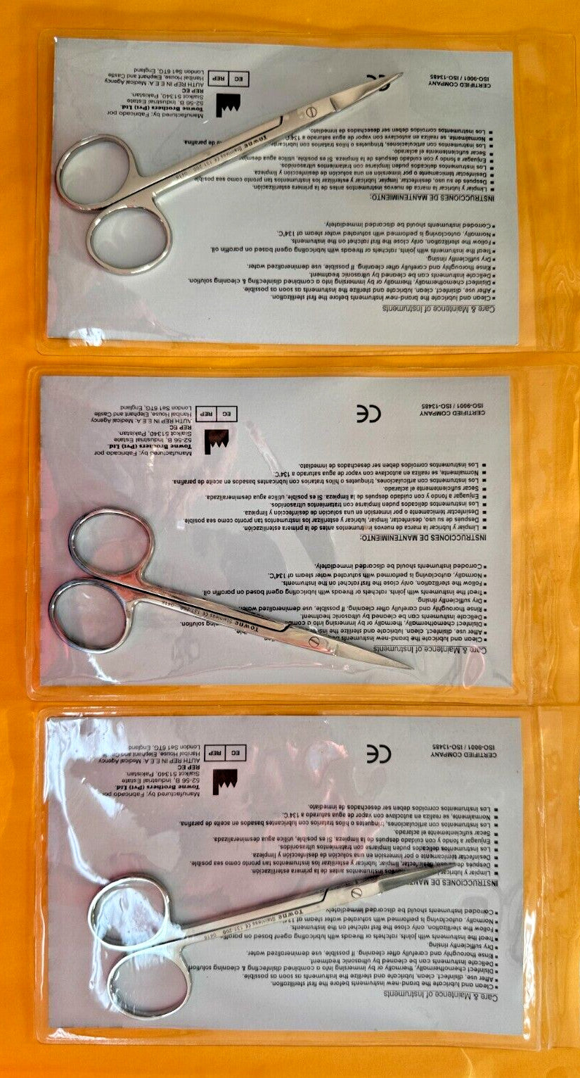 Iris Scissor 4.5" Straight Surgical Dental Instruments. 3 / pack