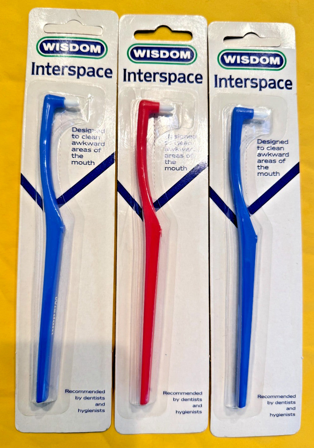3 x Wisdom Interdental Interspace Brush Teeth Gap Cleaning. Made in ENGLAND