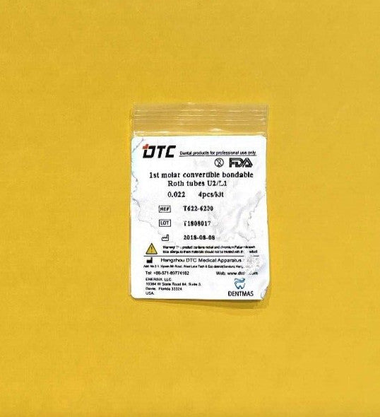 FDA  1st molar Roth bondable Convertible buccal tube  U2/L1.  0.022"  40/Pack