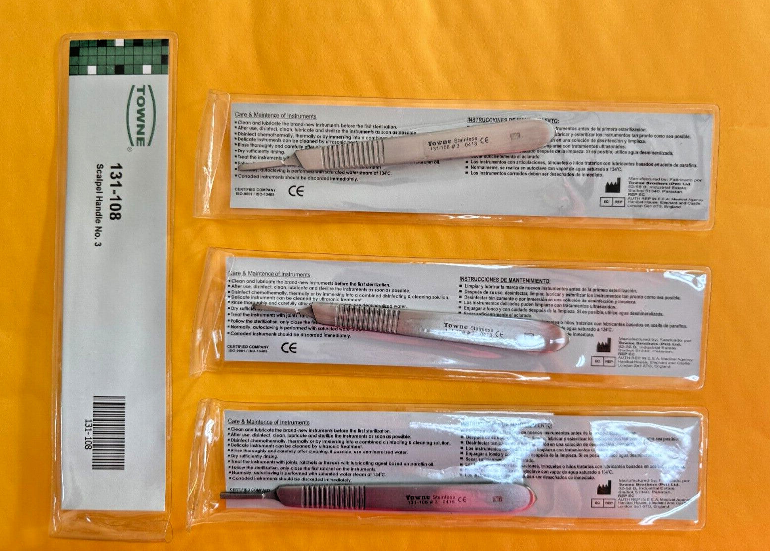 Surgical Scalpel Handle No 3 Dental Veterinary Medical Stainless Steel. 3/pack