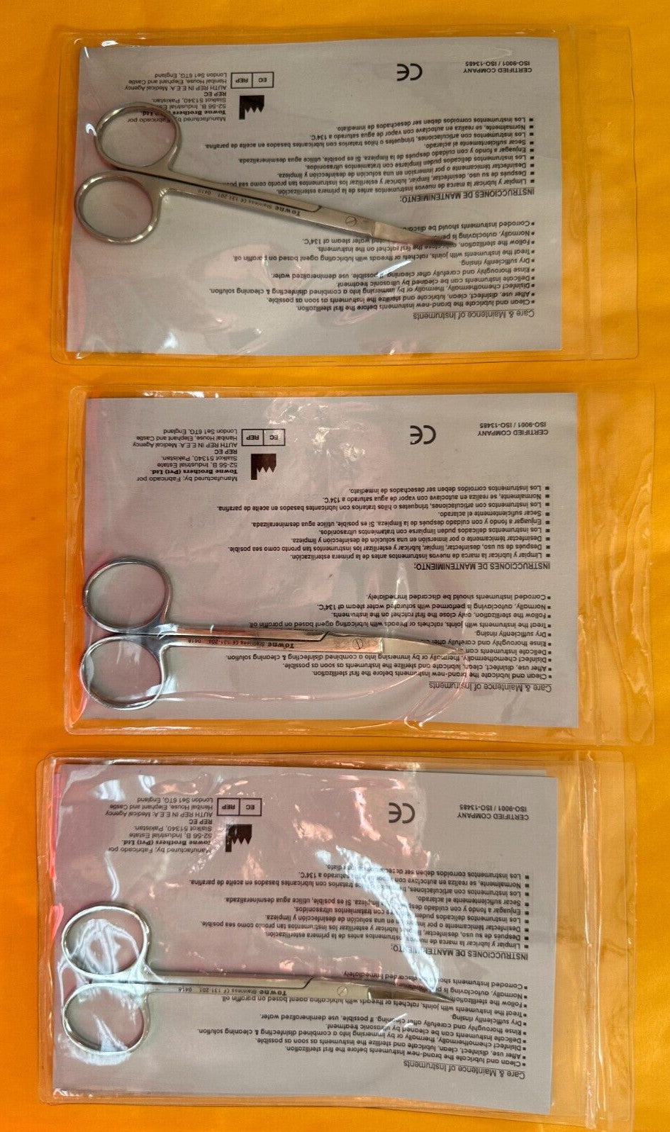 Iris Scissor Curved Surgical Dental Instruments SS.  3/Pack