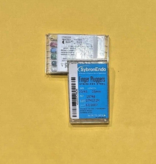 SybronEndo Stainless Steel Finger Pluggers 6/box. KERR