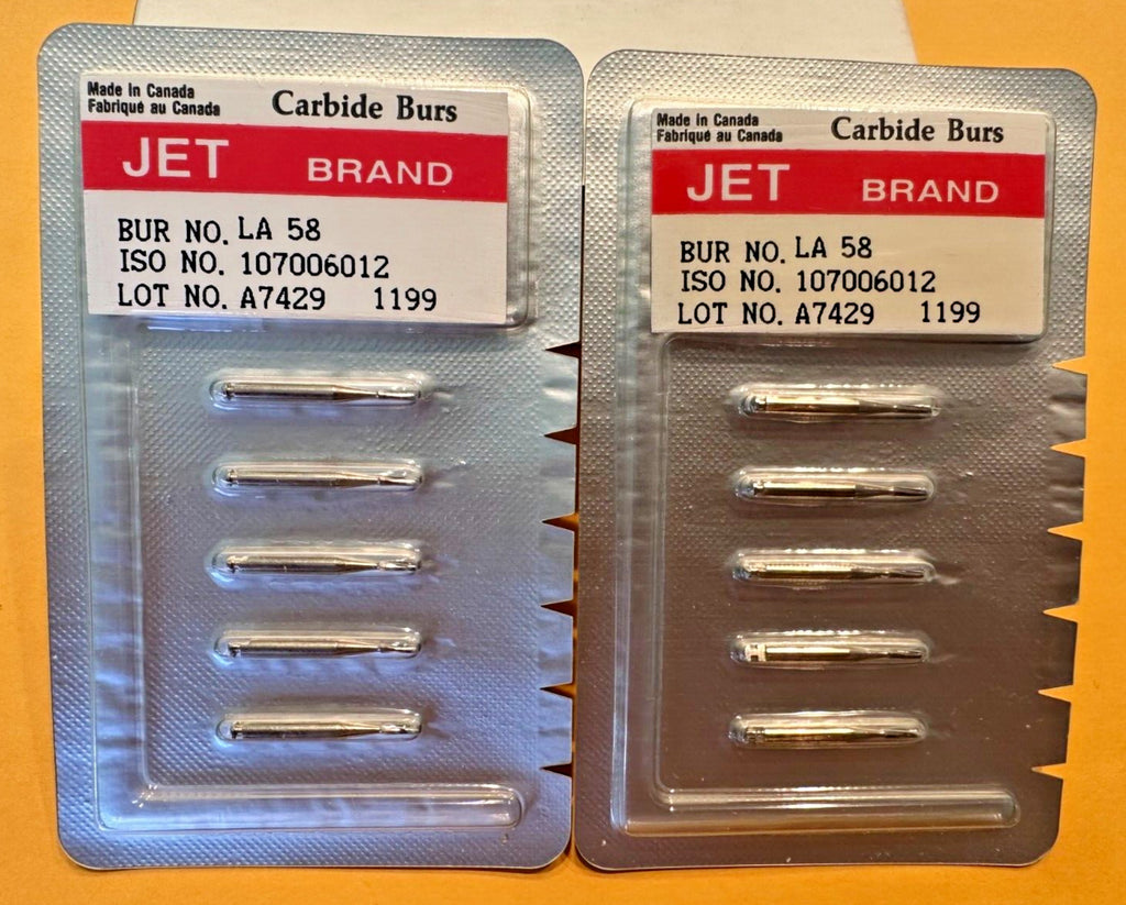 KERR JET Dental Carbide Bur RA 56 57 58 straight fissure plain. Made in Canada