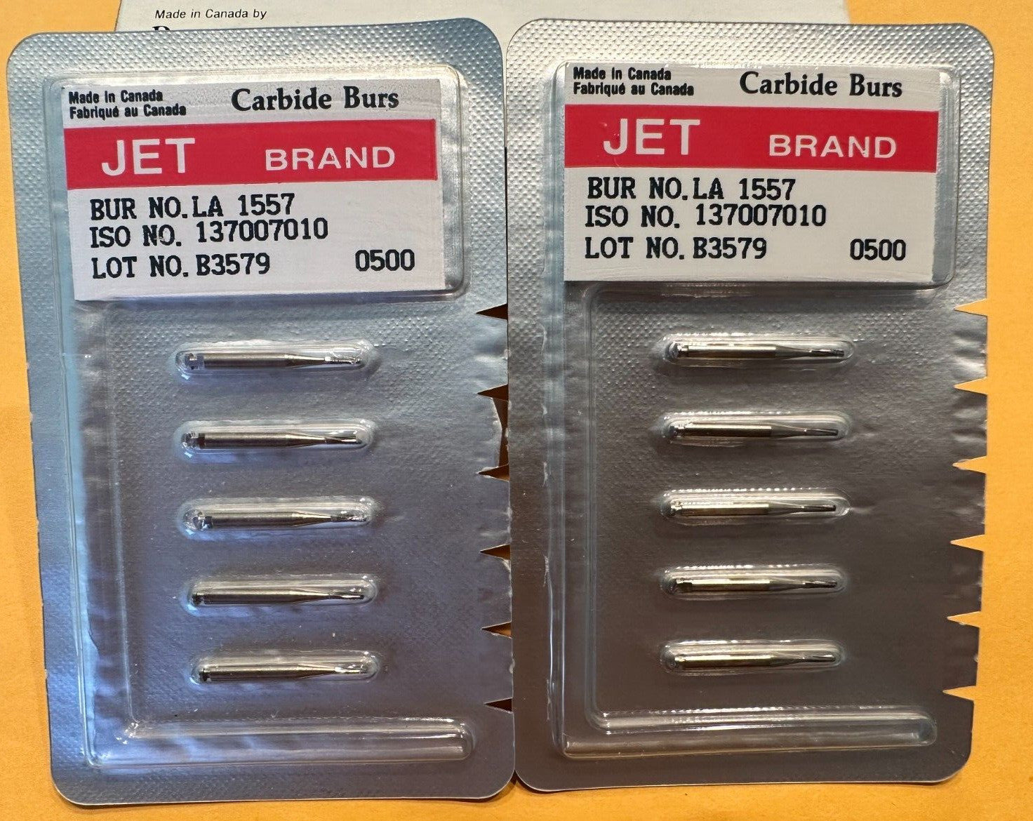 KERR JET Dental CARBIDE Bur RA 1557   Latch Type. Made in Canada