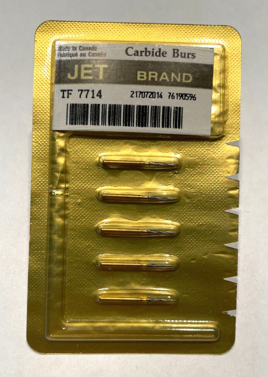 JET KERR TRIMMING & FINISH DENTAL CARBIDE BURS 12 BLADES TF 7714 FLUTE