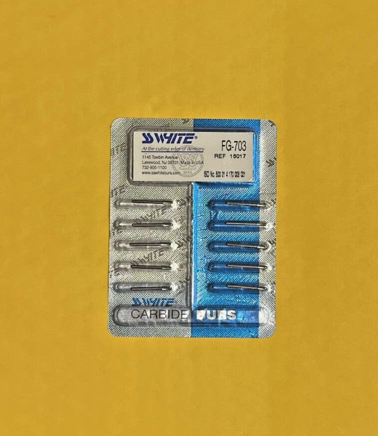 SS White Dental Carbide Burs -FG  703, FG 169, 170L, 171L, 1170