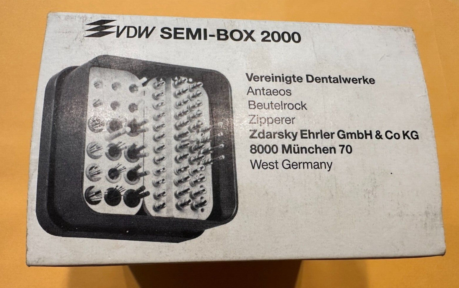 Dental Endo Organizer 48 Holes + Gutta. VDW SEMI-BOX 2000.  VDW Germany