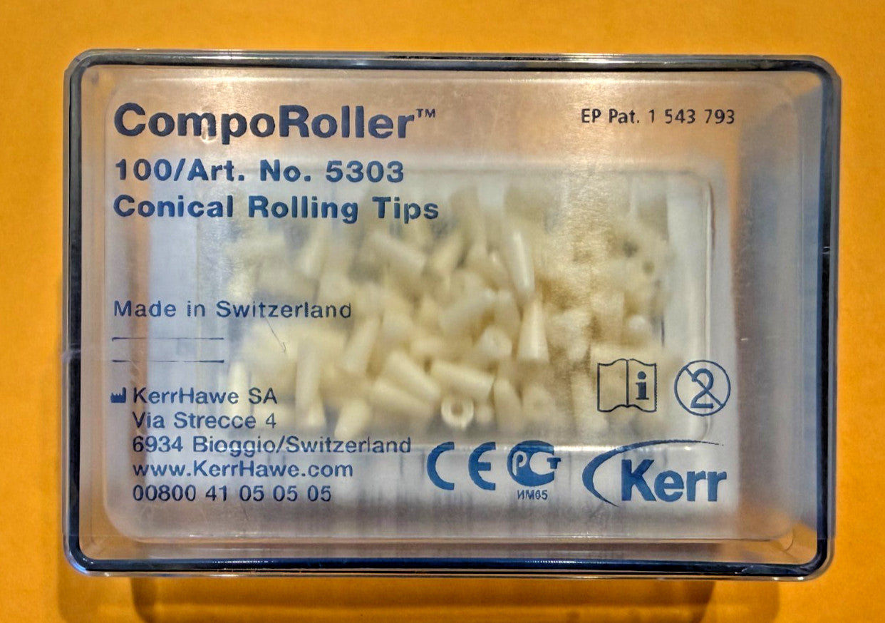 KERR CompoRoller CONICAL 5303 Rolling Tips 100pk. Made in Switzerland.
