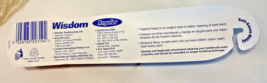 12 x WISDOM Toothbrush REGULAR SOFT Pack of 12 units. UK made